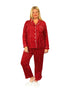 La Cera Plus Size Sheered Minky Fleece PJ Set - La Cera