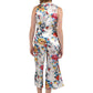 Satin Floral Multi Colored Lounge Set