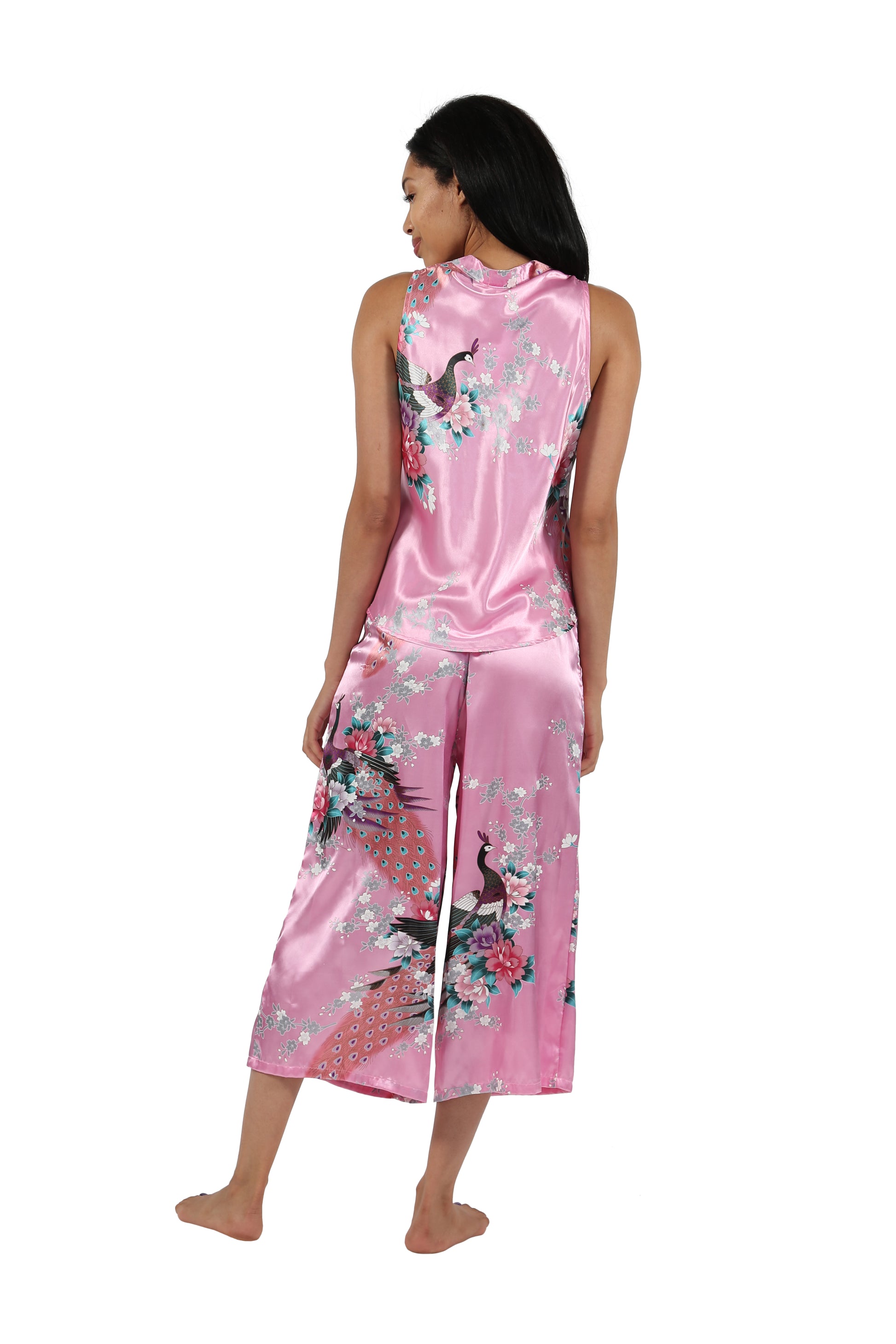Satin Floral Lounge Set - La Cera