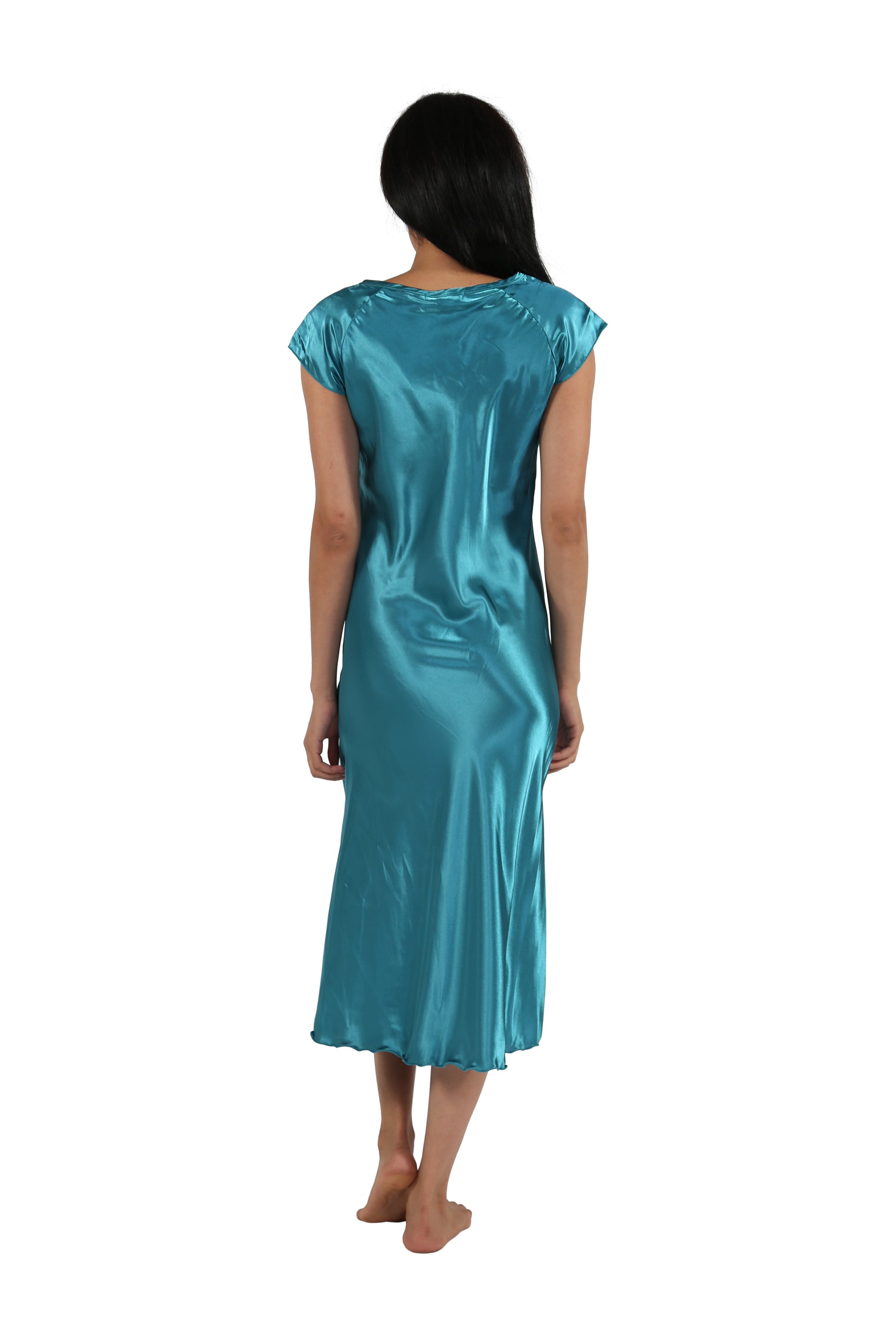Satin Cap Sleeve Gown - La Cera