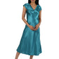 Satin Cap Sleeve Gown - La Cera