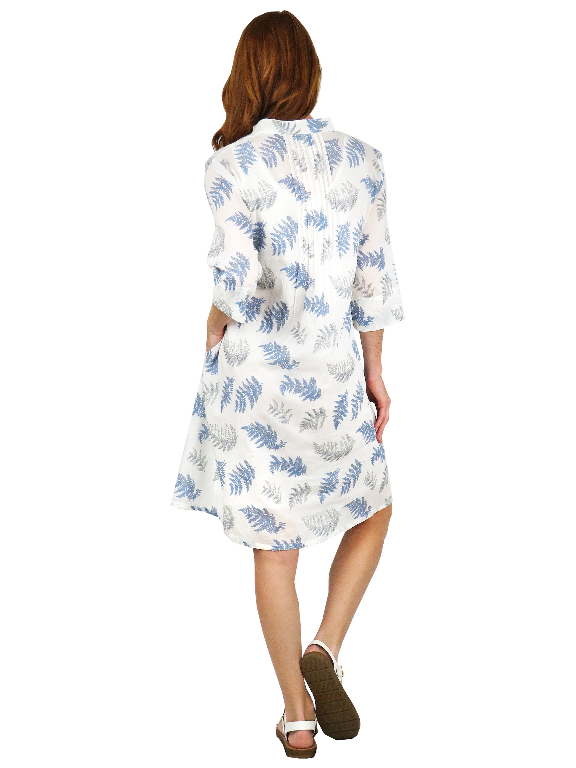 Fern Print Short Lined Dress - La Cera