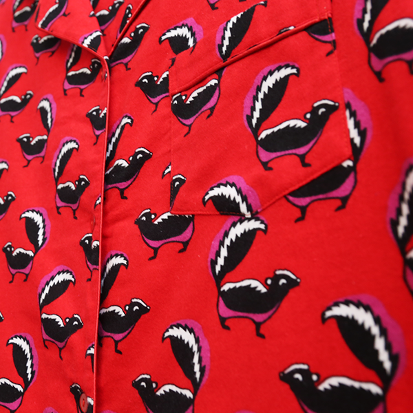 Whimsical Skunk Flannel Night Shirt - La Cera