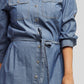 La Cera 3/4 Denim Shirt Dress - La Cera - 2