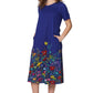 La Cera Floral Printed Short Sleeve Dress - La Cera