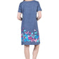 La Cera Novelty Floral Butterfly Print Short Sleeve Dress - La Cera