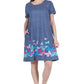 La Cera Novelty Floral Butterfly Print Short Sleeve Dress - La Cera