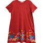La Cera Vestido de talla grande de manga corta con estampado floral de mariposas novedoso