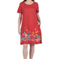 La Cera Novelty Floral Butterfly Print Short Sleeve Dress - La Cera