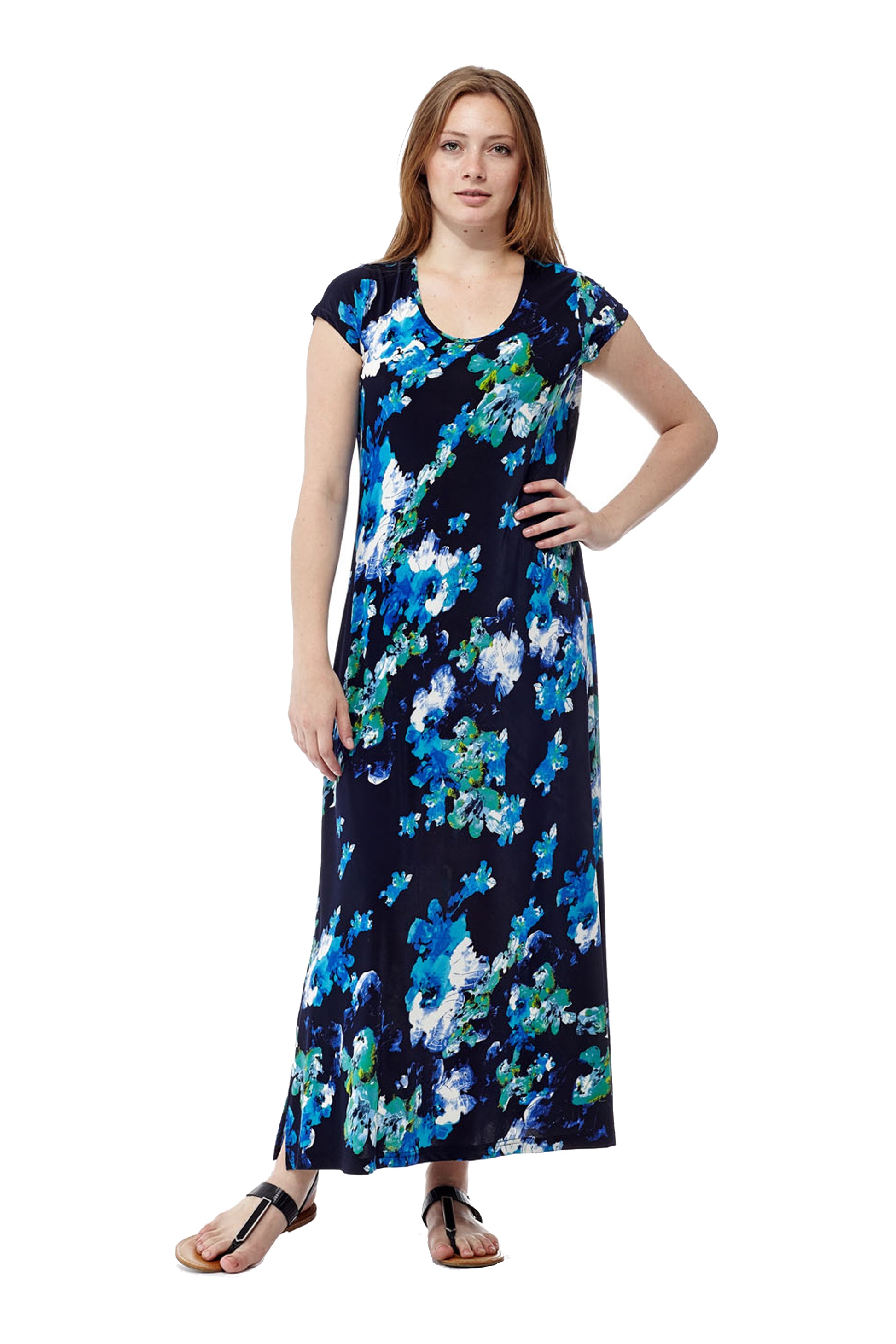 La Cera Watercolor Floral Maxi Dress - La Cera