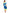 La Cera Cotton Knit Short Sleeve Blue Yellow Tie-Dye Dress - La Cera
