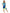 La Cera Cotton Knit Short Sleeve Blue Yellow Tie-Dye Dress - La Cera