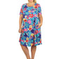 Plus Size Short Sleeve Cotton Knit Short Dress