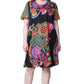 La Cera Novelty Floral Print Plus Size Short Sleeve Dress - La Cera