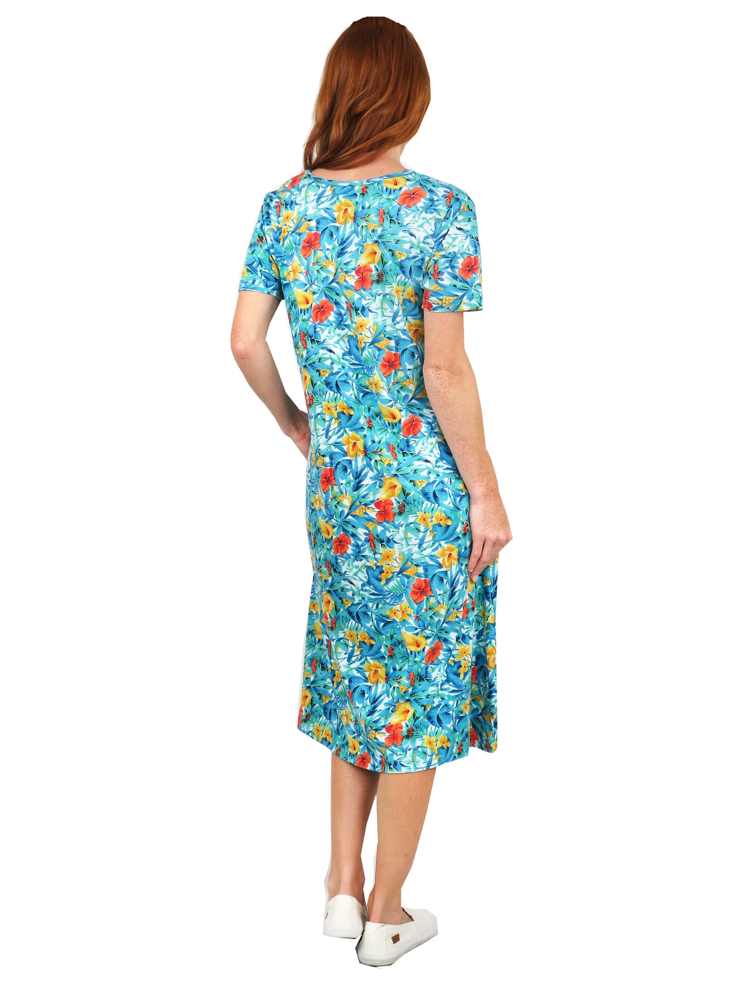 La Cera Floral Printed A-Line Dress - La Cera
