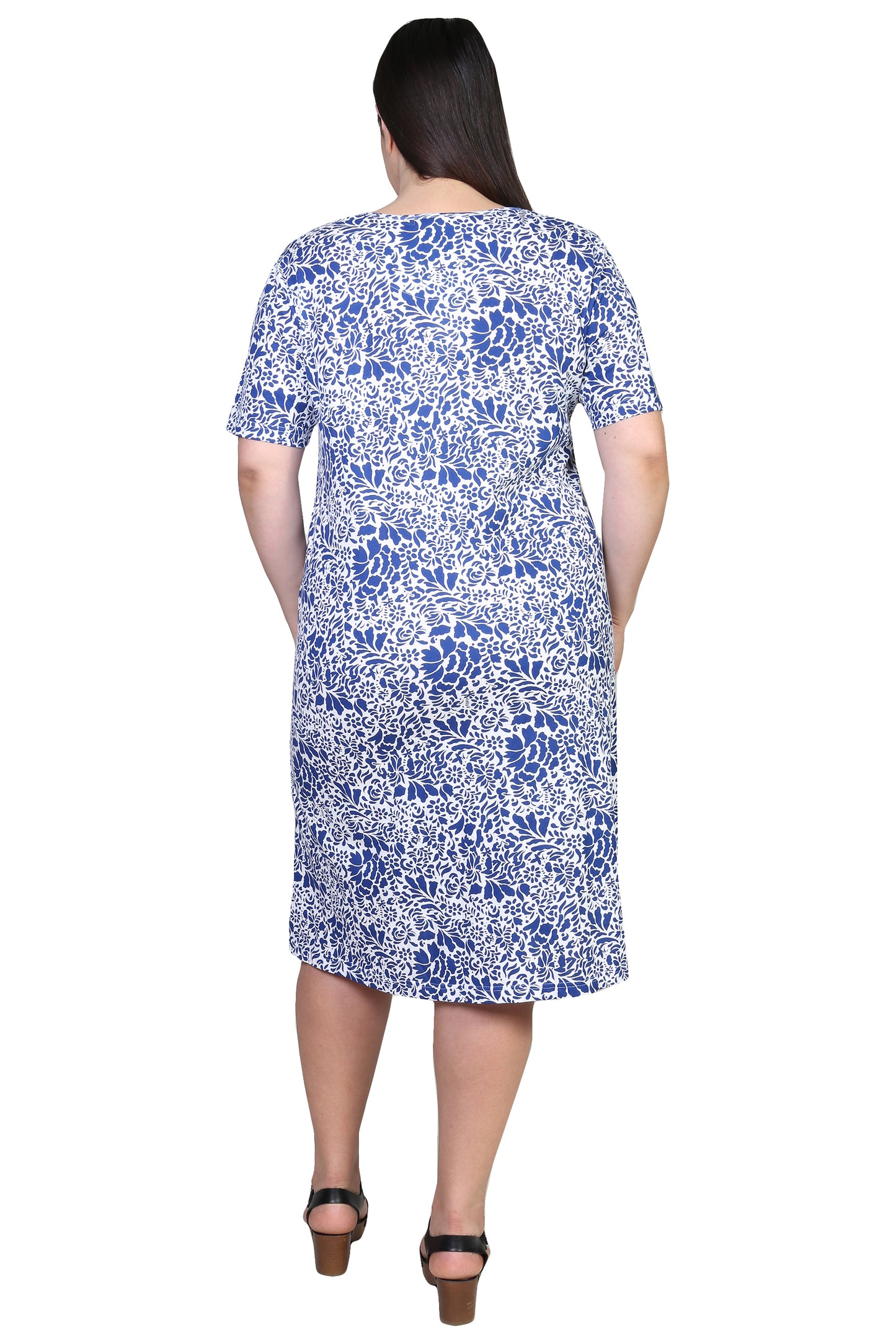 La Cera Cotton Jersey Knit A-Line Dress - Plus Size - La Cera