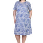 La Cera Cotton Jersey Knit A-Line Dress - Plus Size - La Cera