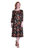 La Cera Cotton Falling Leaves Print Jersey Dress - La Cera