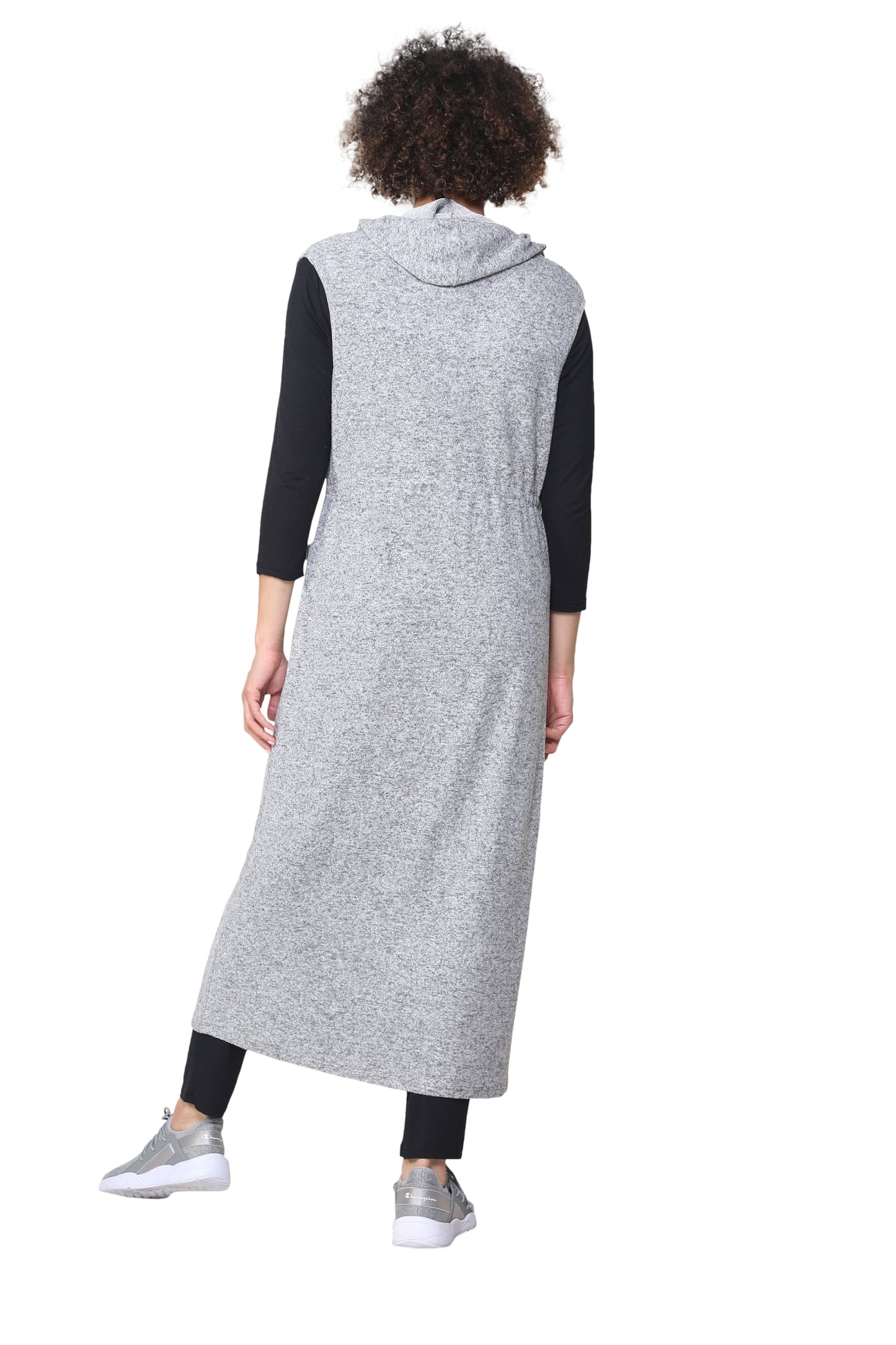 The Sleeveless Long Zip Hoodie