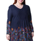 La Cera Floral Pullover Tunic Top - Plus Size
