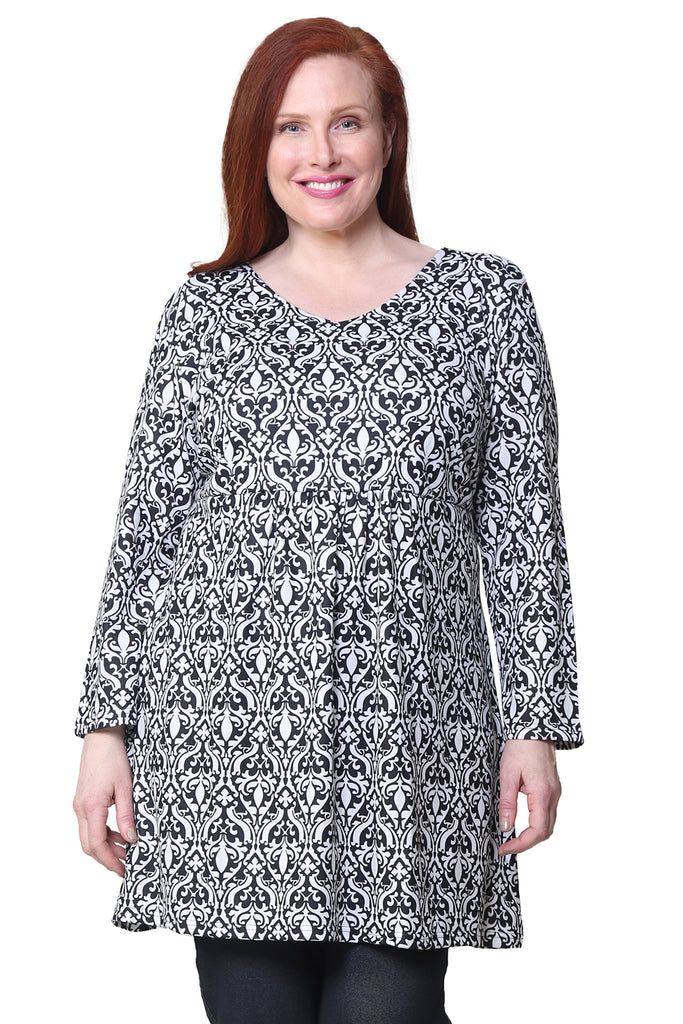 La Cera Plus Size Pullover Tunic Top - La Cera