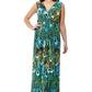 La Cera Peacock Printed Sleevless Maxi Dress - La Cera