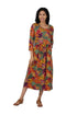 La Cera Knit Foliage Printed Dress - La Cera