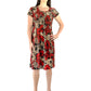 Vestido plisado con rosas de medianoche