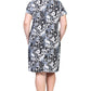 Vestido de manga corta con estampado blanco y negro La Cera talla grande