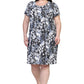 Vestido de manga corta con estampado blanco y negro La Cera talla grande