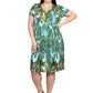 La Cera Plus Size Peacock Print Short Sleeve Dress - La Cera