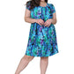 Plus Size La Cera Teal Multi Print Short Sleeve Dress