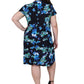 Vestido de manga corta con estampado floral azul La Cera talla grande