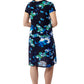 La Cera Blue Floral Print Short Sleeve Dress