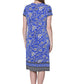 La Cera Floral Border Print Short Sleeve Dress - La Cera