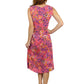 La Cera Sleeveless V-Neck Vibrant Floral Dress