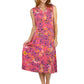 La Cera Sleeveless V-Neck Vibrant Floral Dress