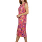 La Cera Sleeveless V-Neck Vibrant Floral Dress