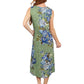 La Cera Sleeveless V-Neck Artistic Floral Dress - La Cera