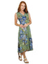 La Cera Sleeveless V-Neck Artistic Floral Dress - La Cera