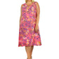 La Cera Sleeveless V-Neck Vibrant Floral Dress - Plus Size