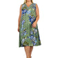 La Cera Sleeveless V-Neck Artistic Floral Dress - Plus Size