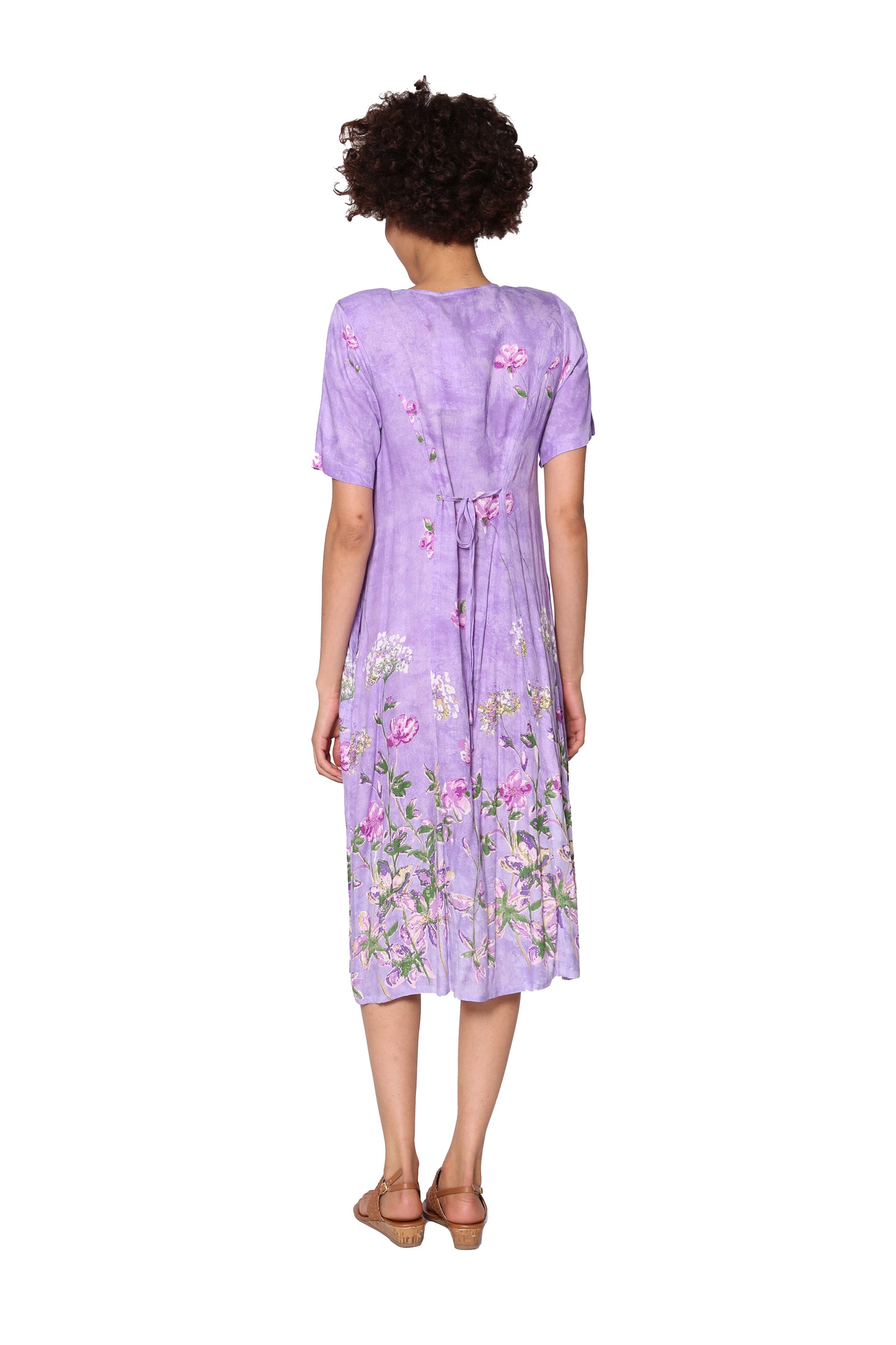 La Cera Button Front Short Sleeve Dress - La Cera