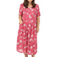 Plus Size La Cera Button Front Short Sleeve Dress - La Cera