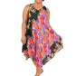 Multi Print Plus Size Handkerchief Dress - La Cera