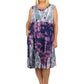 Vestido de cintura imperio con estampado abstracto de celadón morado de talla grande