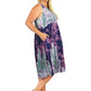Vestido de cintura imperio con estampado abstracto de celadón morado de talla grande