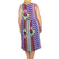 V-Neckline Empire Waist Border Print Dress - Plus Size