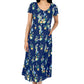 Midnight Garden Button Front Rayon Dress - La Cera