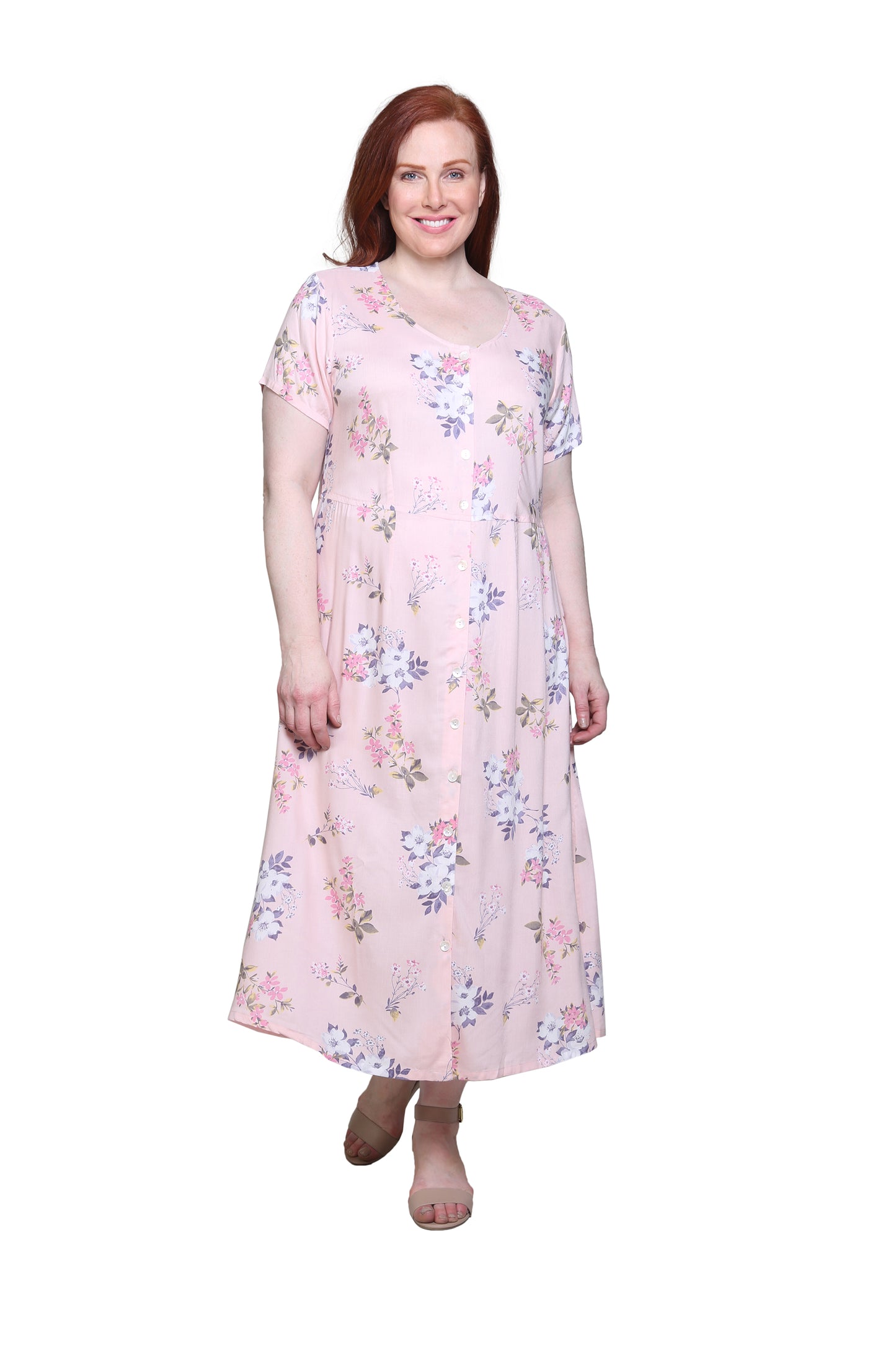 Plus Size La Cera Button Front Short Sleeve Dress